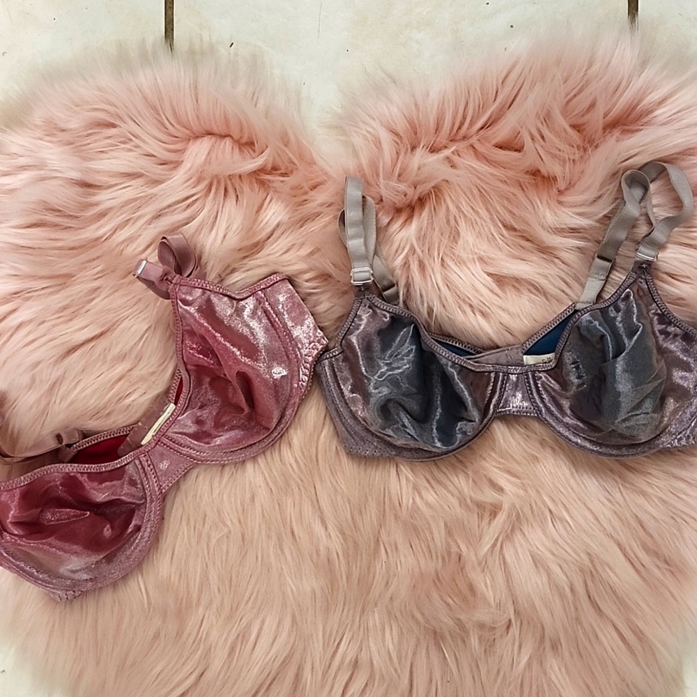 2CT BUNDLE PRE-LOVED LOVABLE UNLINED SHIMMER BRAS-34C